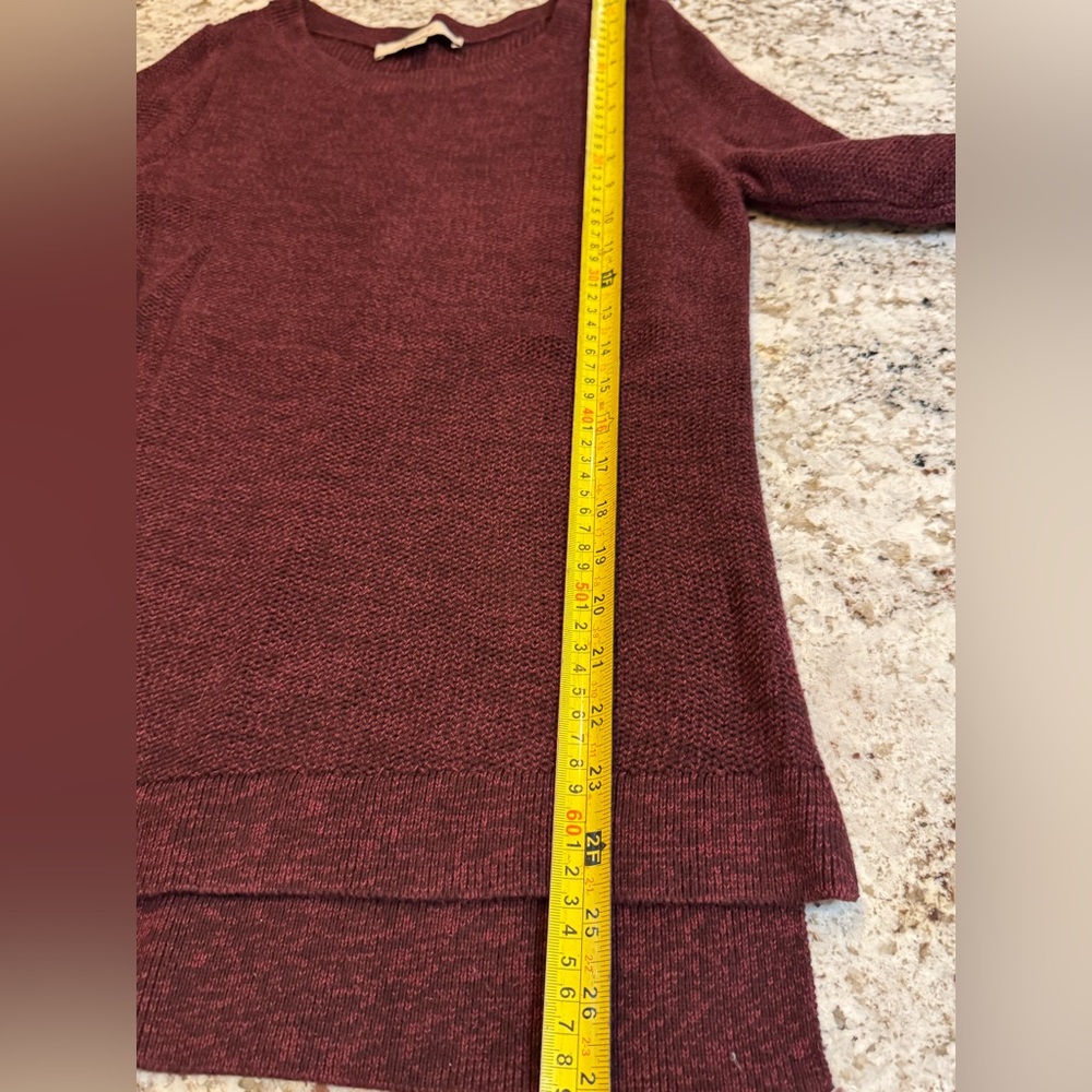 LOFT Deep Burgundy Crew Neck Sweater - Picture 3 of 6